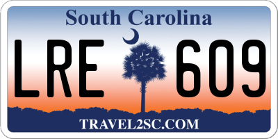 SC license plate LRE609