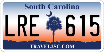 SC license plate LRE615