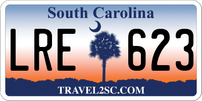 SC license plate LRE623