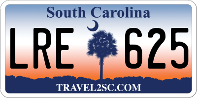 SC license plate LRE625