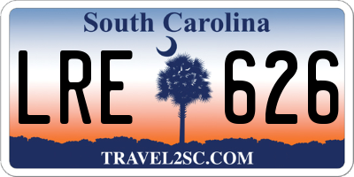 SC license plate LRE626
