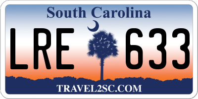 SC license plate LRE633