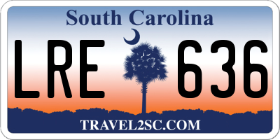 SC license plate LRE636