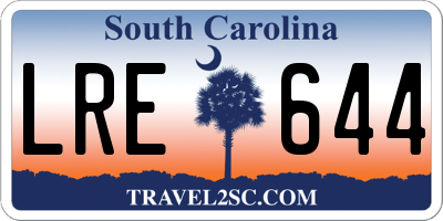 SC license plate LRE644