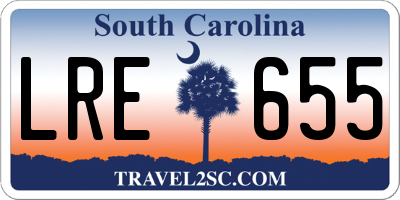 SC license plate LRE655