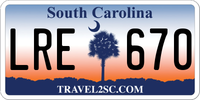 SC license plate LRE670
