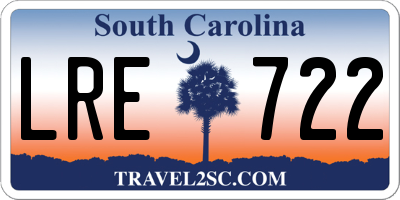 SC license plate LRE722