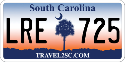 SC license plate LRE725
