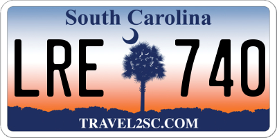 SC license plate LRE740