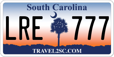 SC license plate LRE777