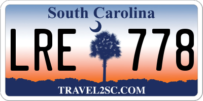 SC license plate LRE778