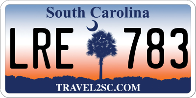 SC license plate LRE783