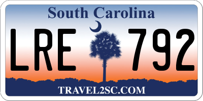 SC license plate LRE792
