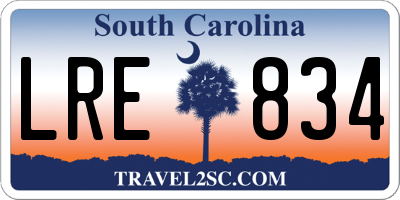 SC license plate LRE834
