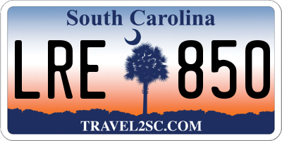 SC license plate LRE850
