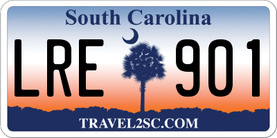 SC license plate LRE901