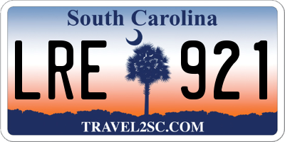 SC license plate LRE921