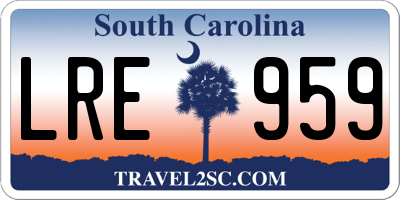 SC license plate LRE959