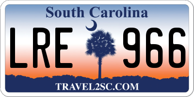 SC license plate LRE966