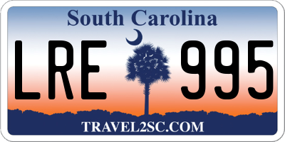 SC license plate LRE995