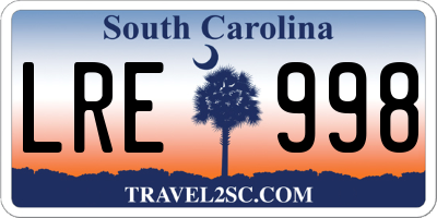 SC license plate LRE998