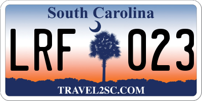 SC license plate LRF023