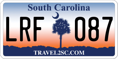 SC license plate LRF087