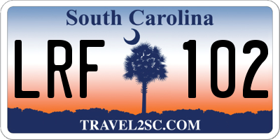 SC license plate LRF102
