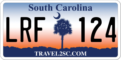 SC license plate LRF124