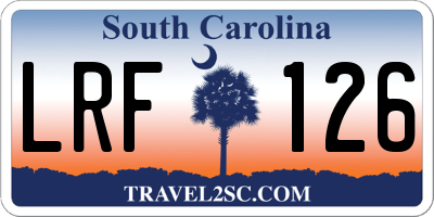 SC license plate LRF126