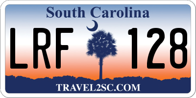 SC license plate LRF128