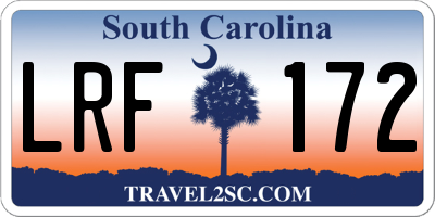 SC license plate LRF172