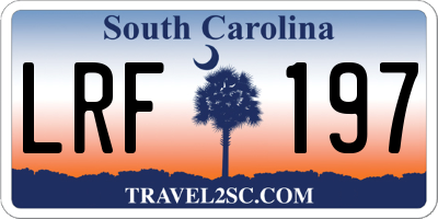SC license plate LRF197