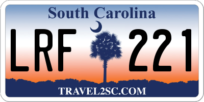 SC license plate LRF221
