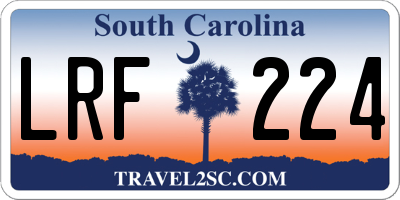 SC license plate LRF224