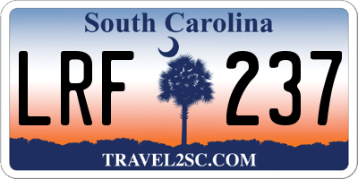 SC license plate LRF237