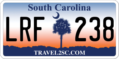 SC license plate LRF238