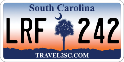 SC license plate LRF242
