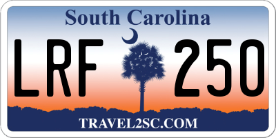 SC license plate LRF250