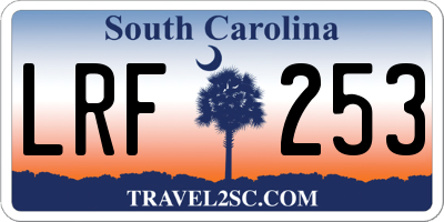 SC license plate LRF253