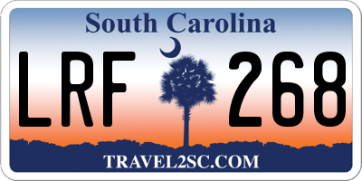 SC license plate LRF268