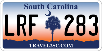 SC license plate LRF283