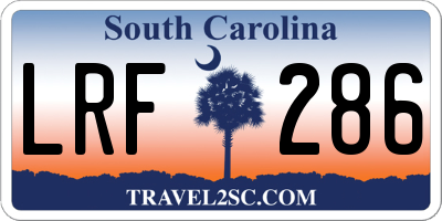 SC license plate LRF286