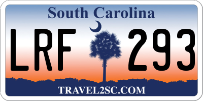 SC license plate LRF293