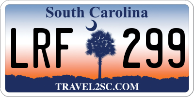 SC license plate LRF299