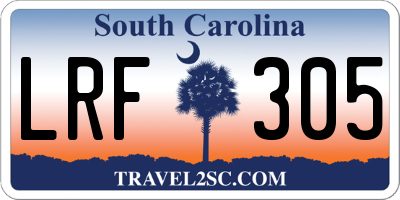 SC license plate LRF305