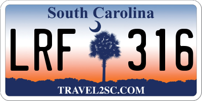 SC license plate LRF316