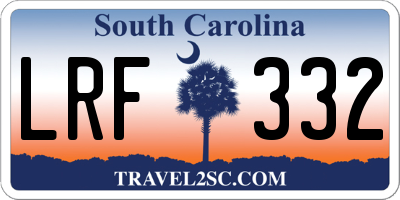 SC license plate LRF332