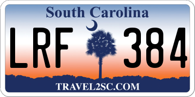 SC license plate LRF384