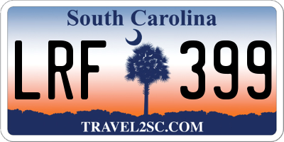 SC license plate LRF399